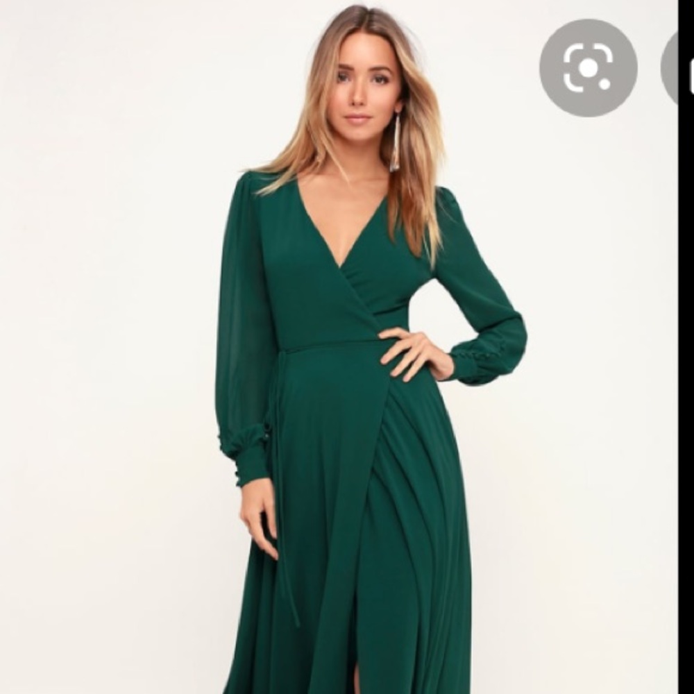 Halston Heritage faux wrap dress green emerald